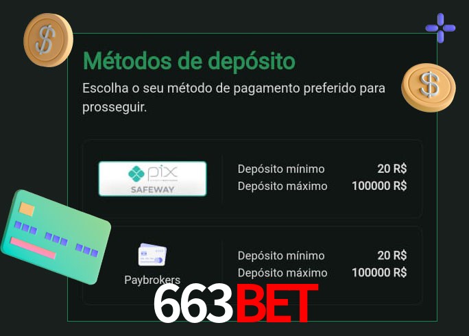 O cassino 663bet oferece uma grande variedade de métodos de pagamento